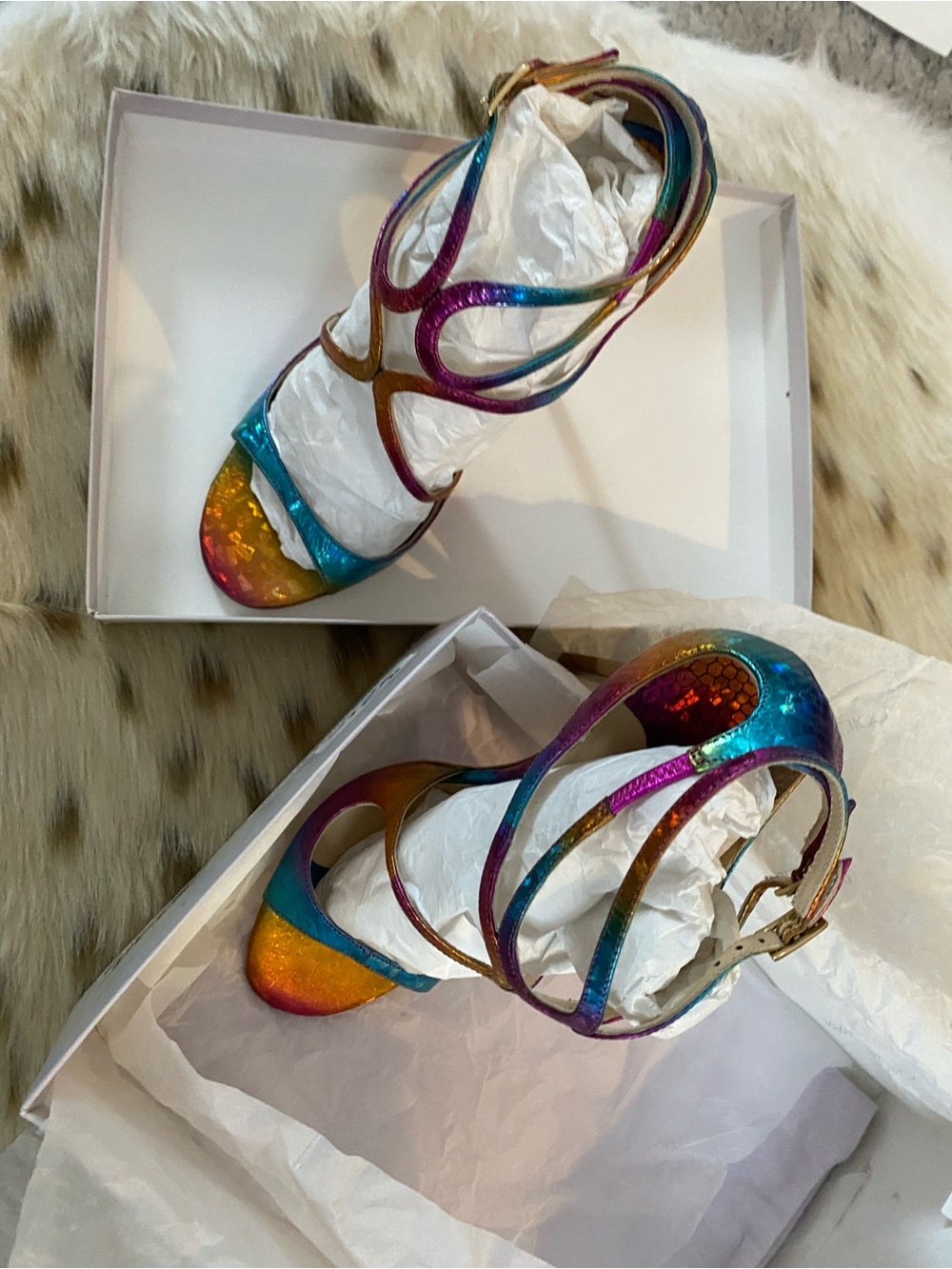 Rare Jimmy Choo Rainbow Panama Stiletto High Heels w Box - Picture 5 of 15